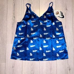 Blue satin LA dodger camis
